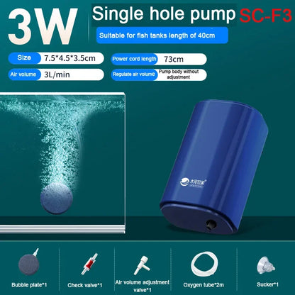 Silent Aquarium Oxygen Air Pump with Check Valve Fish Tank Four Outlet Large Oxygenator Aquarium Air Compressor Aerator 220V 14W