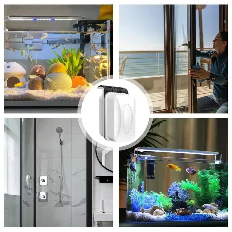 Magnetic Tank Brush Magnetic Aquarium Cleaning Brush Top Corner Brush Design Magnetic Fish Tank Brush for Glass Door Window