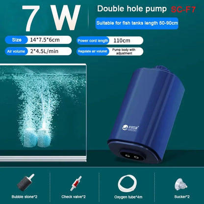 Silent Aquarium Oxygen Air Pump with Check Valve Fish Tank Four Outlet Large Oxygenator Aquarium Air Compressor Aerator 220V 14W