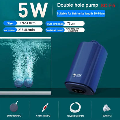 Silent Aquarium Oxygen Air Pump with Check Valve Fish Tank Four Outlet Large Oxygenator Aquarium Air Compressor Aerator 220V 14W